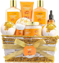 Christmas Gifts for Women Gift Basket for Women - 10 Pc Almond Milk & Honey Beauty & Personal Care Set - Home Bath Pampering Package for Relaxing - Spa Self Care Kit - Birthday, Mom, Anniversary Gift