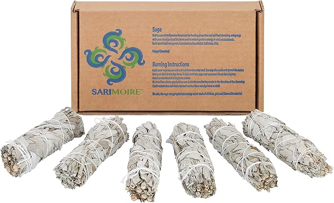White Sage Smudge Sticks - 6 - 4" Sage Bundles - Perfect Sage Stick Smudge Sticks Smudging Kit Replenishment