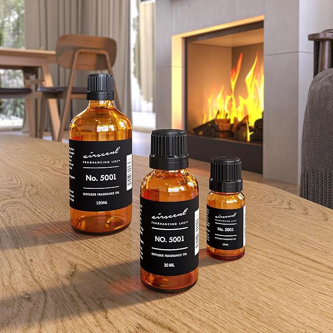 AirScent Baccarat Rouge Inspired Diffuser Oil - Perfume Dupe - Premium Fragrance Oil No. 5001 for Ultrasonic and Waterless Diffusers and Crafting - 120 mL, 4 fl oz Glass Dropper Bottle