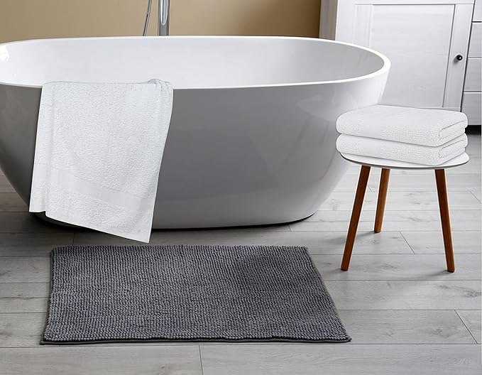 (Pack of 12 White Bath Towels Bulk 20x40 Inches -100% Cotton Economy Cheap Bath Towels for Commercial Uses, Gym, Salon, Spa & Hair -Lightweight Bath Towels Quick Drying -Bath Towels Sets Bulk