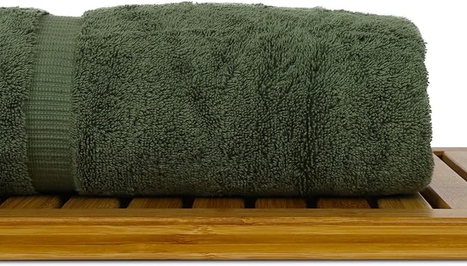 Luxury Hotel & Spa Ultra Soft Bath Towels 100% Turkish Cotton - Moss - Set of 2