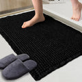 ZALL Waffle Bath Mat Black Super Absorbent Non Slip Bathroom Rug,Rhombus Geometric 18x30inch,Machine Washable Ultra Soft Floor Mats