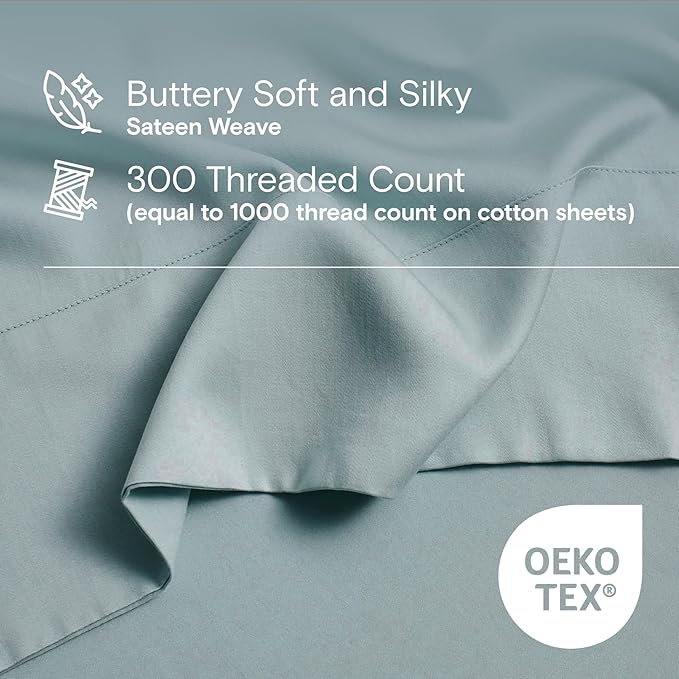DOZ Duvet Cover Set, 100% Viscose derived from Bamboo, Organically Grown, Buttery Soft, Cooling Duvet Covers, High GSM, 1 Duvet Cover and 1 Pillowcase, 70"x90" (Teal, Twin/Twin XL)