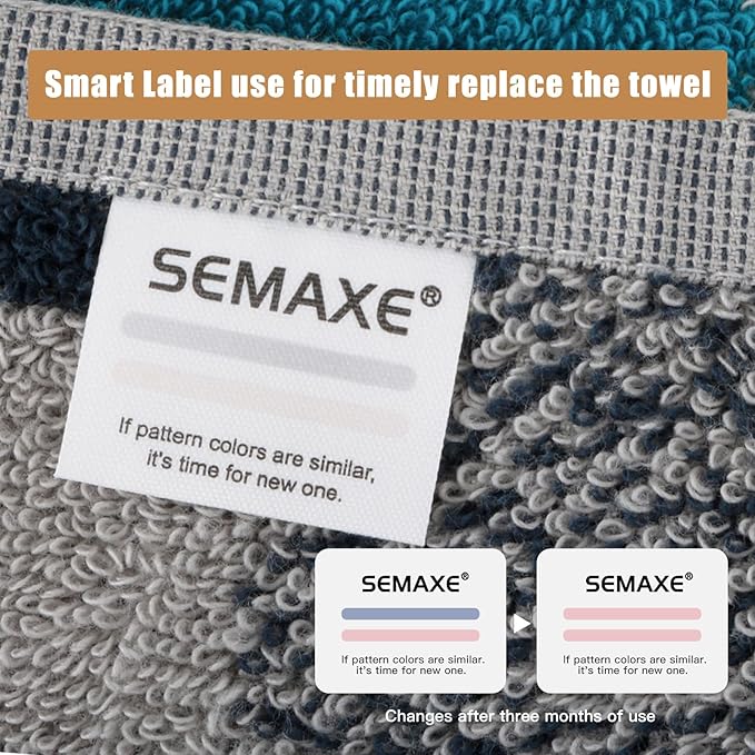 SEMAXE 12 Pack Hand Towels for Bathroom, 100% Cotton Towels with Hanging Loops, Soft & Highly Absorbent, Hand Towel Set for Gym, Shower, Hotel, Spa and Kitchen, Colorful - Checkered