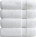 Springtree Home Luxury Bamboo Rayon Bath Towel Set of 4 | 35% Bamboo Rayon - 65% Zero Twist Cotton | Absorbent Quick-Dry Towels for Bathroom | Oeko-TEX Standard 100 Cotton | White - 4 Pack