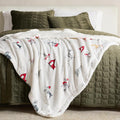 Fleece/Sherpa Christmas Throw - Super Soft Holiday Printed Blanket for Couch, Chair, or Bed - Cozy, Luxurious Plush - 50" x 60", Pups in The Snow