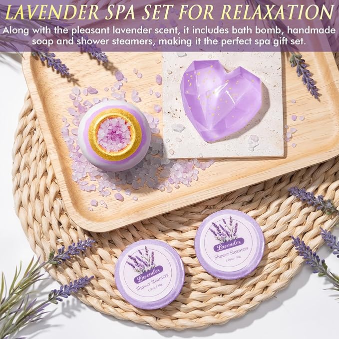 Christmas Birthday Gifts for Women, Self Care Get Well Soon Gift Baskets for Women, Lavender Relaxing Spa Gift Care Package w/ Blanket, Unique Gifts Idea for Mom Her Wife Girlfriend Best Friend Sister