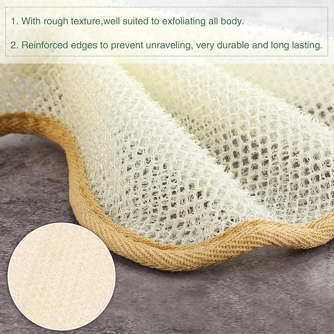 Tatuo 10 Count Exfoliating Wash Cloths for Body and Face Facial Bath Scrub Soft Weave Loofah Towel Exfoliate Bath Towel Remove Dead Skin Wash Cloth for Women Man (Khaki Edge)