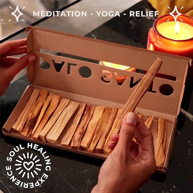 Palo Santo Premium Sticks (20), Smudging Incense High Resine, Pure Palo Santo Wood Certified from Peru. Ethically Sustainably Harvested. Protection, Meditation, Spiritual Cleansing