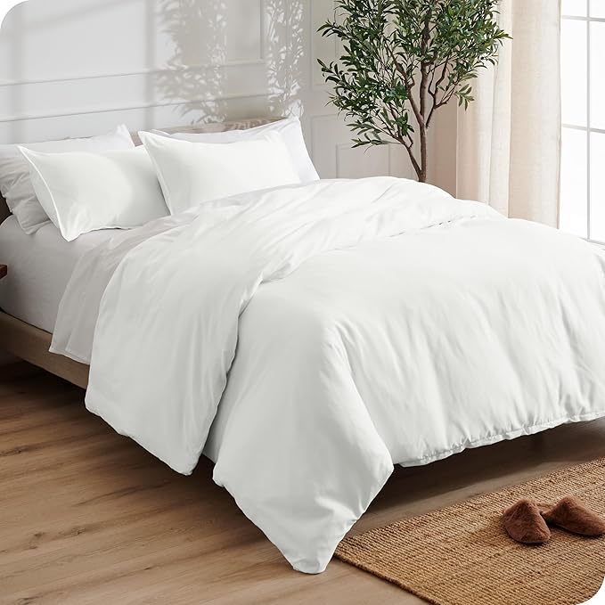 Bare Home Bedding Duvet Cover Extra Long Size - Premium 1800 Super Soft Collection - Lightweight, Cooling Duvet Cover - Soft Breathable Bedding (Twin/Twin XL, Cream)