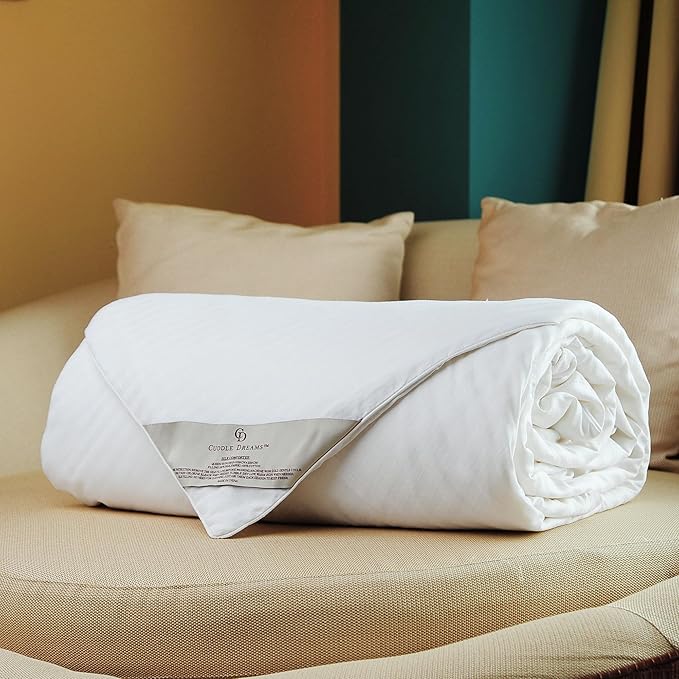 CUDDLE DREAMS Silk Comforter for Spring/Summer/Fall, 100% Long-Strand Silk Filling, Natural & Breathable (Full Size)