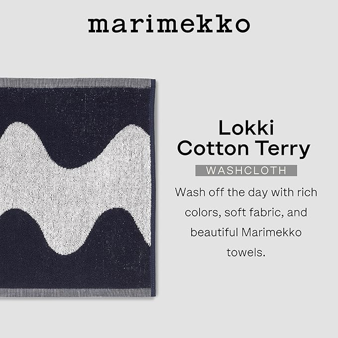MARIMEKKO Unikko Terry Cotton Washcloth (Pink) – Floral Patterned Washcloths – 12 in x 12 in