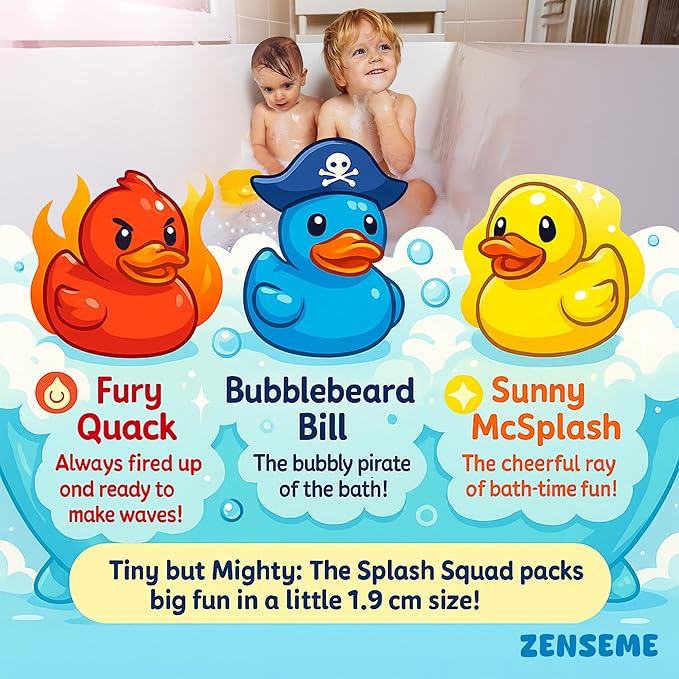 Bath Bombs for Boys with Mini Toy Ducks Inside – Kids Bath Bombs Powder - Bubble Bath for Kids – Bathtime Experiment Kit Mix - Blast of Foam & Colour Surprise – Gift Set of 4