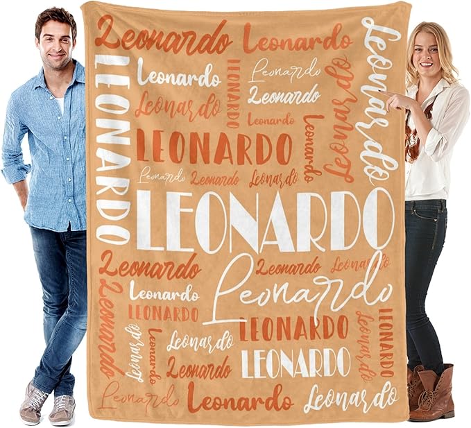Name Blanket Personalized Blanket for Adult Kids Flannel Customize Throw Blanket Custom (Color 05, 40 x 50 Inches)