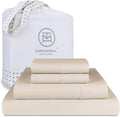 Threadmill - Hotel Luxury Cotton Sheets King Size 100% Cotton, 500 Thread Count Deep Pocket, Snug Fit, Soft & Crisp Cooling Hotel-Quality Bedsheets 4 Piece Set (King, Beige)