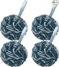 AmazerBath Bath Shower Loofah Sponge 60g/PCS Bath Sponges for Men Exfoliating- Set of 4 Indigo