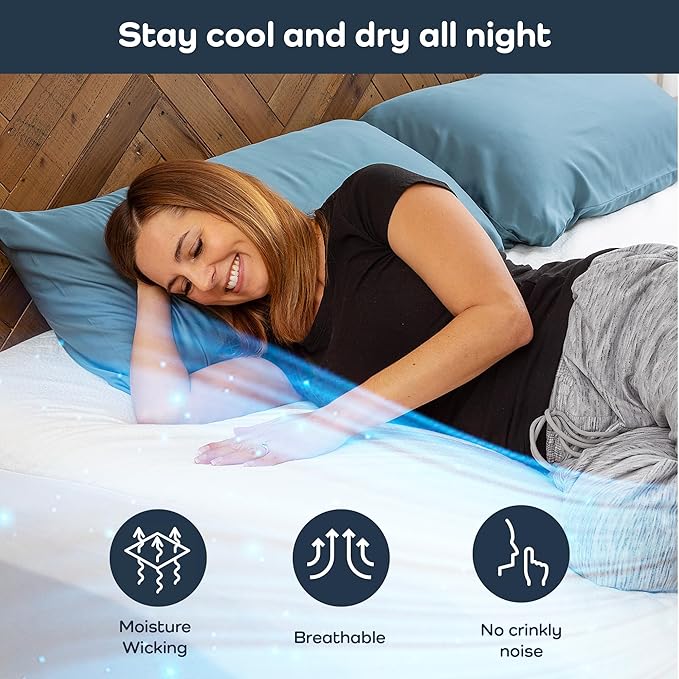 Olive + Crate 100% Viscose Bamboo Mattress Protector - Eco-Concious Cooling Mattress Cover - Waterproof Hypoallergenic Protection - Breathable California King Shield Against Dust & Spills