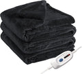Electric Heated Blanket Full Size 72"x84", Soft Large Big Oversized Warm, 4 Heating Levels & 10 Hours Auto Off, Cozy for Bed, Sofa & Office, Machine Washable, Black
