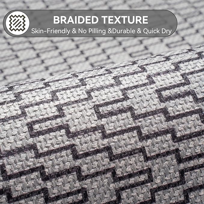 Ultra Thin Bathroom Rugs Mat Quick Dry Absorbent Non Slip Bath Mat Bath Mats for Bathtub Mat Bathroom Carpet Fit Under Door Woven Washable Floor Rubber Half Round Bath Rugs Grey 16x24