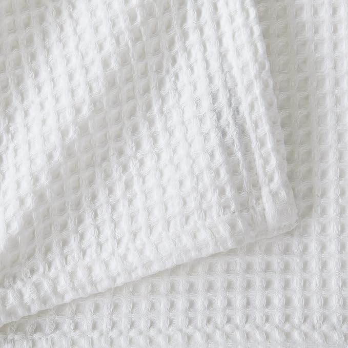 100% Cotton Waffle Weave Bed Blanket | Soft, Breathable, and Lightweight Blanket for All-Season | Perfect for Layering | Brielle Collection (King, White)
