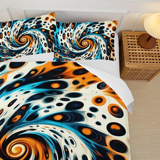 Leopard Print Geome Comforter Set Full Size，Leopard Print Bedding Set Full