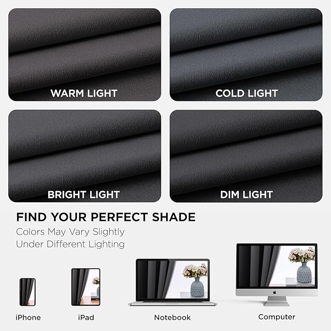 Joydeco Blackout Curtains 72 Inch Length, Grey 52 ×72 Curtains for Bedroom, Thermal Insulated Long Curtains & Drapes 2 Burg, Room Darkening Grommet Drapes for Living Room Window, 2 Panels Set