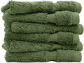 Luxury Hotel & Spa Collection, 100% Turkish Cotton 700 GSM Cloth, for Body wash, Makeup Remover & Facial Cleaning, Baby, face, Dobby Border Soft washcloths Towel Set 13" X 13", Moss, Set of 6