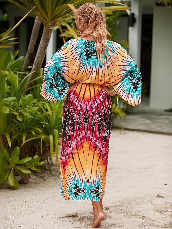Women Casual Open Front Lightweight Cardigan Long Beach Kimono Cover Up
