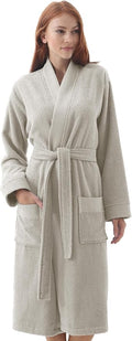 SEYANTE Organic Turkish Cotton Terry Hooded Kimono Bathrobe, Robe for Women