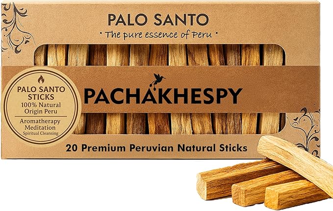 Palo Santo Sticks Authentic Smudging Peru 20 Pack for Energy Cleansing Aromatherapy Meditation 100% Natural Ethically Sourced Sustainable Holy Wood Wild Harvested Premium Palo Santo Incense Quality
