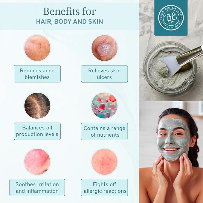 Bare Essentials Living - Bentonite Clay Powder (5lbs) Face Clay Mask, Bentonite Clay Detox for Skin, Clay Powder for Seed Bombs, Detox Bath, Cosmetic Clay Powder, Sodium Bentonite Clay - Made in USA