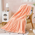 Electric Heated Blanket Throw 50"x60" - Soft Cozy Flannel & Sherpa Fabric Dual-Sided, 9 Heat Settings & 10H Auto Off, Warming Heated Throw for Home Office, Machine Washable, Light Coral Pink