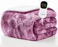 Homemate Heated Weighted Blanket for Adults - 50"x60" 10lbs Electric Throw Fast Heating Heavy Blanket 1/2/4/6/8 Hour Auto Off 10 Heat Levels Over-Heat Protection Luxury Faux Fur Sherpa