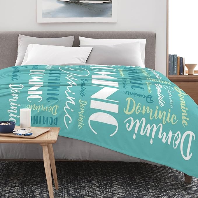 Name Blanket Personalized Blanket for Adult Kids Flannel Customize Throw Blanket Custom (Color 20, 60 x 80 Inches)