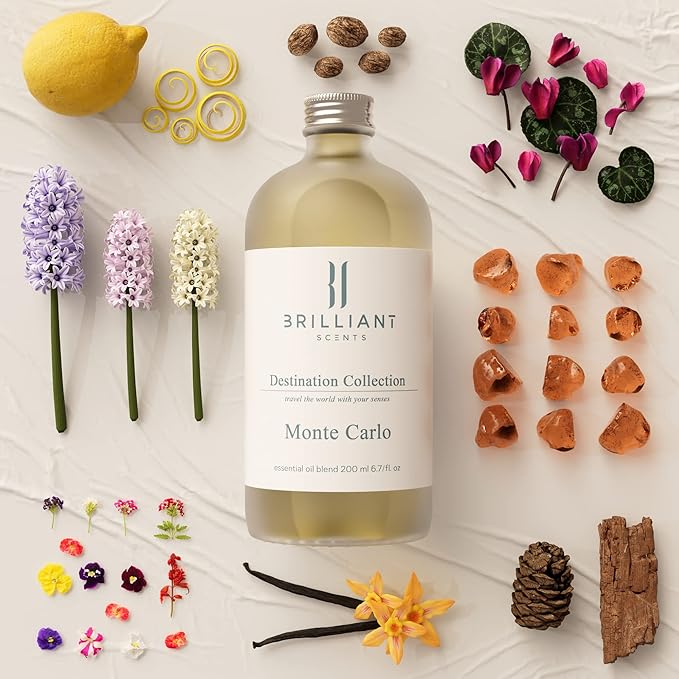 Brilliant Scents - Monte Carlo | Destination Series - Luxury Home & Business Scent | Cyclamen, Lemon Peel - Fragrance Oil - 200ml