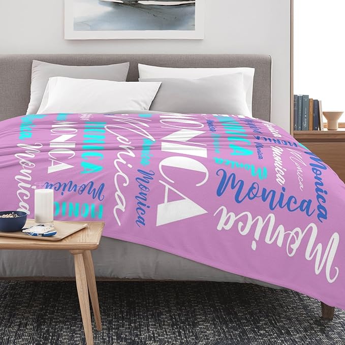 Name Blanket Personalized Blanket for Adult Kids Flannel Customize Throw Blanket Custom (Color 27, 40 x 50 Inches)