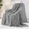 Sherpa Fleece Adult Weighted Blanket Great for Sleep, 20 lbs Dual Sided Soft Fuzzy Heavy Blankets for Couch Bed Sofa, Cozy Warm Fluffy Arched Jacquard Throw for Winter (Grey, 60" x 80", 20 Pounds)