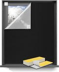 Sumobaby Blackout Curtains for Bedroom Portable 63”x59”Black Out Window Cover with Heat-Resistant Hook&Loop Tape,100% Blackout Shades,NoDrill Blinds for Windows DIY Cut Fit for Nursery&Dorm Room,Black