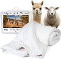 Desert Breeze Distributing Pure and Natural Australian Alpaca & Sheep Wool Comforter – Warm, Soft, Thick, Breathable Duvet Insert with Bamboo Viscose and Cotton Cover, Queen Size, 90x94 inches
