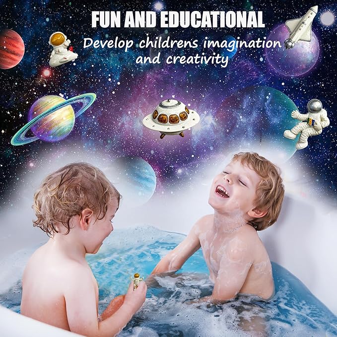 Galaxy Bath Bombs for Kids with Surprise Inside - Organic Bubble Bath Bombs with Educational Outer Space Planet Toys. Gentle, Natural & Kids Friendly - Stocking Stuffers Christmas Gifts for Toddlers