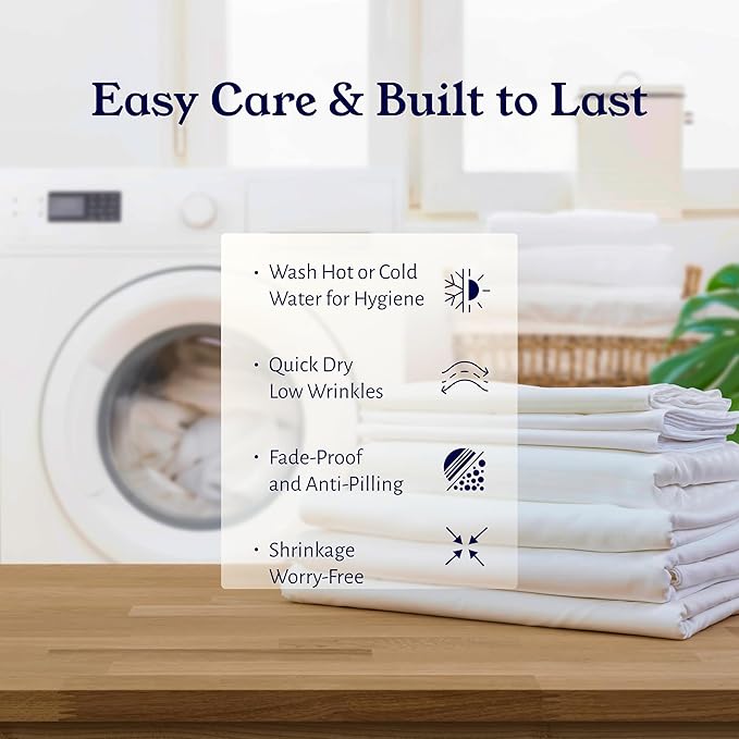 California Design Den King Size Duvet Cover Set, 3 Piece Duvet Cover & Sham Set Textured Natural Duvet Cover 106" x 90" to Fit King Size Duvet (Linen-Natural, King)