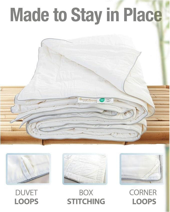 Cooling Comforter, Duvet Insert Queen Size - 100% Viscose from Bamboo Fill, with Viscose from Bamboo-Cotton Cover, Lightweight Comforter for Hot Sleepers, Breathable, Cooling