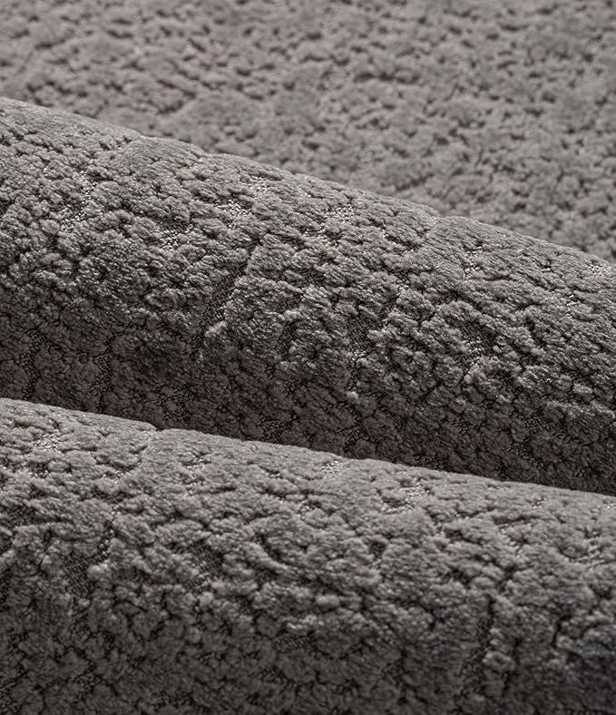 Chakme 2 Piece Bathroom Rug Sets, Ultra Thin Bath Mat Quick Dry, Absorbent, Non Slip, Machine Washable, Dark Grey, 17" x 24"