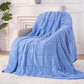 Sherpa Fleece Adult Weighted Blanket Great for Sleep, 15 lbs Dual Sided Soft Fuzzy Heavy Blankets for Couch Bed Sofa, Cozy Warm Fluffy Arched Jacquard Throw for Winter (Blue, 60" x 80", 15 Pounds)