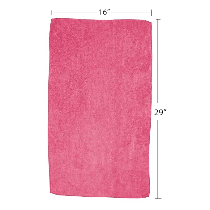 Fromm Softees Microfiber Salon Hair Towels for Hairstylists, Barbers, Spa, Gym in Hot Pink/Orange, 16" by 29", 10 Count Perfect Hair Care Towel for Drying Curly, Long, Wavy Hair