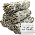 White Sage Smudge Sticks 4" Long - Stress Relief Dried Sage Incense Sticks - Burning Sage Sticks Bundle for Cleansing House Negative Energy - Hand Wrapped White Sage Incense Sticks - 6pk
