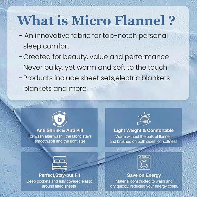 Thermee Micro Flannel King-Size Blanket, Lightweight All Seasons Cozy Throw for Home & Living Room, Soft Couch Blanket - Cornflower Blue