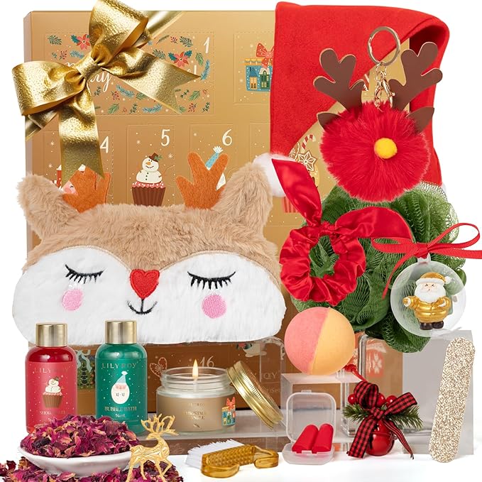 Advent Calendar 2025 Christmas Gifts for Women Mom - Luxury 2025 Gift Box for Christmas, Bath and Body Gift for Sister, Girlfriend, Wife, Mom｜Spa Set Bath Gift Idea for Female Friends
