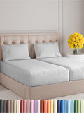 Split King Size 5 Piece Sheet Set - Extra Soft, Breathable & Cooling Sheets - Hotel Luxury Bed Sheets for Women & Men - Deep Pockets, Easy-Fit & Wrinkle-Free Sheets - Grey Stripes Oeko-Tex Bed Sheets