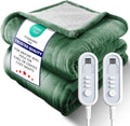 Electric Heated Blanket King, Ultra‑Cozy Premium Flannel & Sherpa, Even Heat Distribution & Stable Temp, 1–10H Auto‑Off, 8 Temps (86–125.6°F), Overheat Protection, Ideal Gifts for Grandma